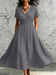 Midi Dress | Lace Trim, Flutter Sleeves, High-Low Hem 1