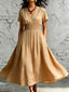 Midi Dress | Lace Trim, Flutter Sleeves, High-Low Hem 5