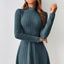 Midi Dress | Mock Neck, Long Sleeves, Flared Hem 2