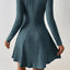 Midi Dress | Mock Neck, Long Sleeves, Flared Hem 6