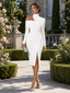 Midi Dress | One Shoulder, Long Sleeve Design 1