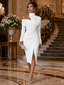 Midi Dress | One Shoulder, Long Sleeve Design 3