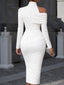 Midi Dress | One Shoulder, Long Sleeve Design 7