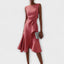 Midi Dress | Pleated Design, Asymmetrical Drape 3