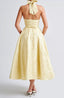 Midi Dress | Plunge Halter Neckline, Lace-Up Back 3