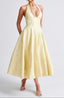 Midi Dress | Plunge Halter Neckline, Lace-Up Back 4