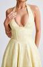 Midi Dress | Plunge Halter Neckline, Lace-Up Back 5