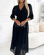 Midi Dress | Puff Sleeves, V-neckline 1