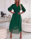 Midi Dress | Puff Sleeves, V-neckline 3