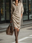 Midi Dress | Ribbed Texture, Sleek Silhouette 2
