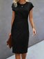 Midi Dress | Short Sleeves, Twisted Detail 0