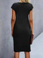 Midi Dress | Short Sleeves, Twisted Detail 1