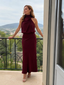 Midi Dress | Sleeveless, Draped High Neckline 3
