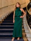 Midi Dress | Sleeveless, Draped High Neckline 6