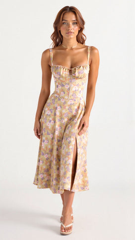 Midi Dress | Sleeveless, Drawstring Detail 0
