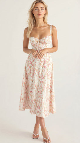 Midi Dress | Sleeveless, Drawstring Detail 2