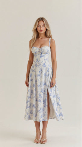 Midi Dress | Sleeveless, Drawstring Detail 3