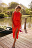 Midi Dress | Sleeveless, High Collar, Side Slit 0