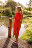 Midi Dress | Sleeveless, High Collar, Side Slit 6