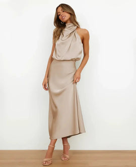 Midi Dress | Sleeveless, High Neck 0