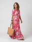 Midi Dress | Sleeveless, V-Neckline, Floral Pattern 4
