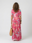 Midi Dress | Sleeveless, V-Neckline, Floral Pattern 5