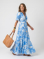 Midi Dress | Sleeveless, V-Neckline, Floral Pattern 6