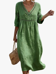 Midi Dress | V-Neck, Flowing Silhouette 1