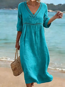 Midi Dress | V-Neck, Flowing Silhouette 3