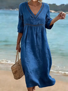 Midi Dress | V-Neck, Flowing Silhouette 4