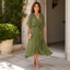 Midi Dress | V-Neckline, Flowing Silhouette 8