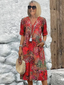Midi Dress | Vibrant Pattern, Flowing Silhouette 0