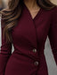 Midi Dress | Wrap-Style, Buttoned Detail 2