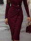Midi Dress | Wrap-Style, Buttoned Detail 3