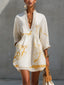 Mini Dress | A-Line Silhouette, Crochet Lace Accents 0
