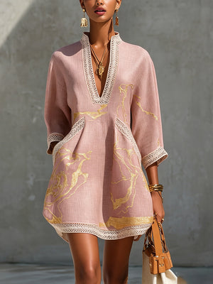 Mini Dress | A-Line Silhouette, Crochet Lace Accents 10