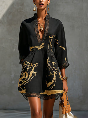 Mini Dress | A-Line Silhouette, Crochet Lace Accents 9