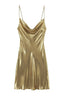 Mini Dress | Cowl Neck, Metallic Finish 0