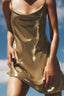 Mini Dress | Cowl Neck, Metallic Finish 1