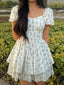 Mini Dress | Floral Print, Corset Waist 0
