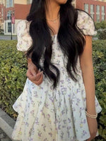 Mini Dress | Floral Print, Corset Waist 1