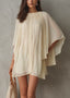 Mini Dress | Lace Trim, Flutter Sleeves, High-Low Hem 3