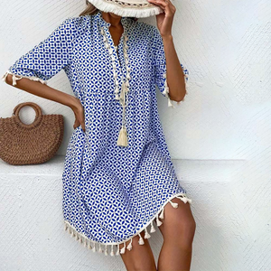Mini Dress | Printed Design, Short Sleeves 0