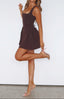 Mini Dress | Square Neckline, Lace-Up Back 0