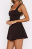 Mini Dress | Square Neckline, Lace-Up Back 2