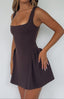 Mini Dress | Square Neckline, Lace-Up Back 5