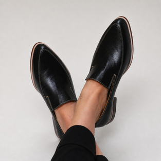 Moccasins | Black Patchwork Design, Cushioned Sole 0