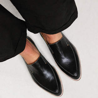 Moccasins | Black Patchwork Design, Cushioned Sole 1