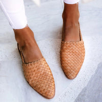 Mules Shoes | Woven Design, Pointed Toe 0