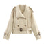 Women’s Trench Jacket with Belt and Double Button Placket